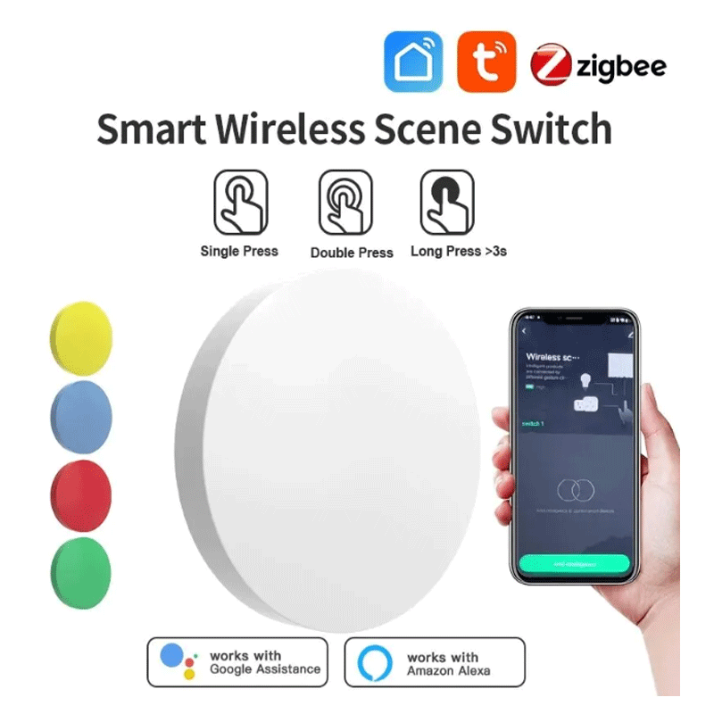 Smart Home Alexa - Botão Sem Fio Inteligente Tuya ZigBee,