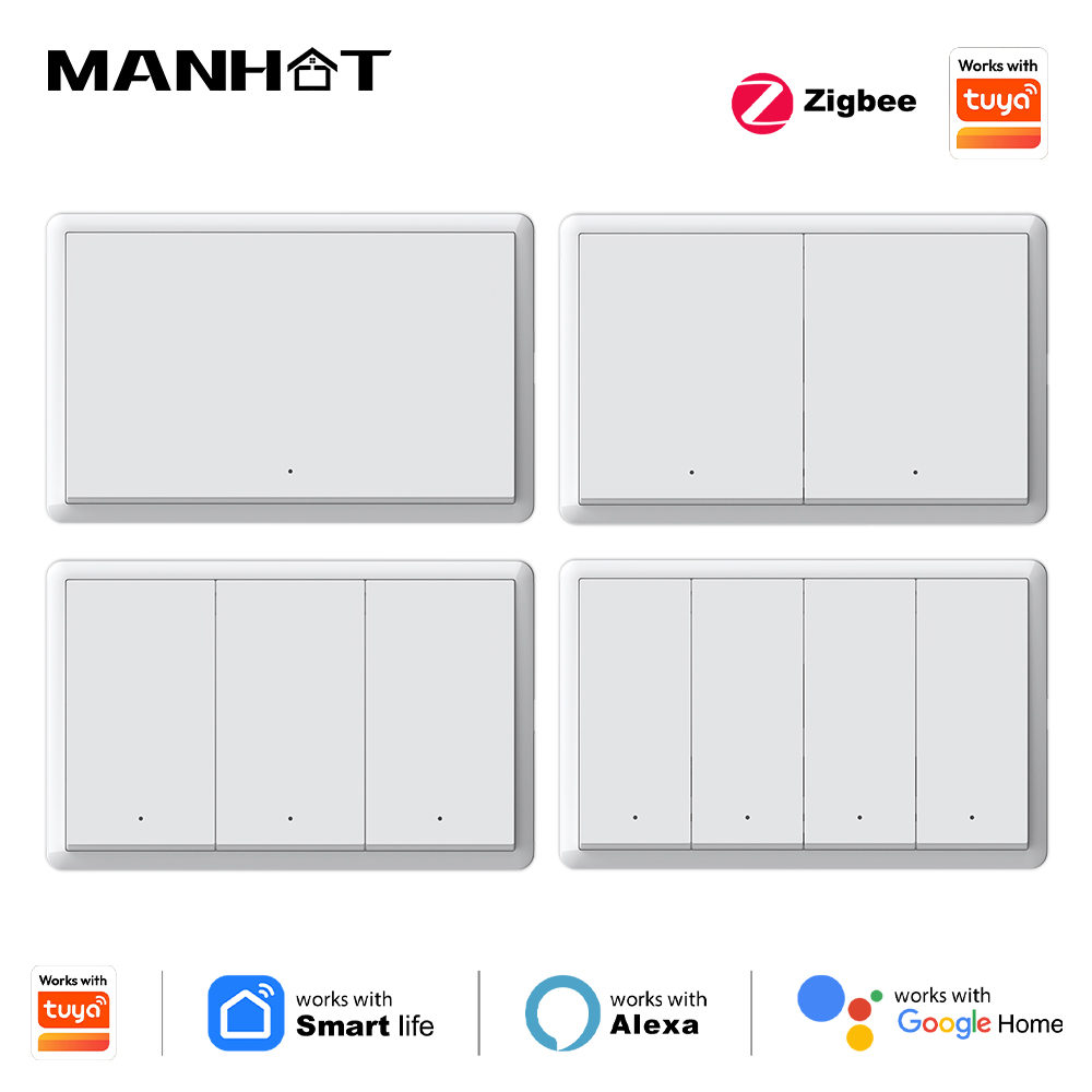 Smart Home Alexa - Interruptor inteligente Manhot Zigbee sem necessidade