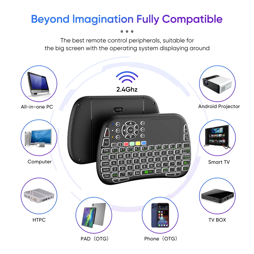 Smart Home Keyboard - Mini Teclado Giroscópico Dual Mode 2.4G