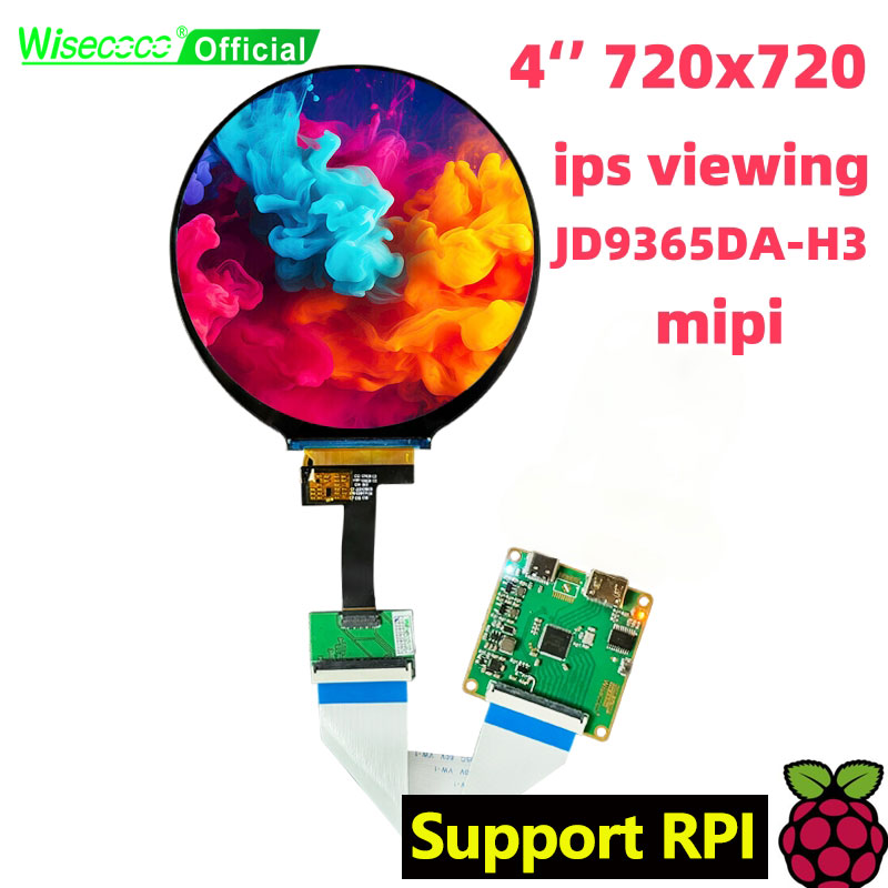 Smart Home Raspberry Pi - Wisecoco 4 Polegada display lcd redondo