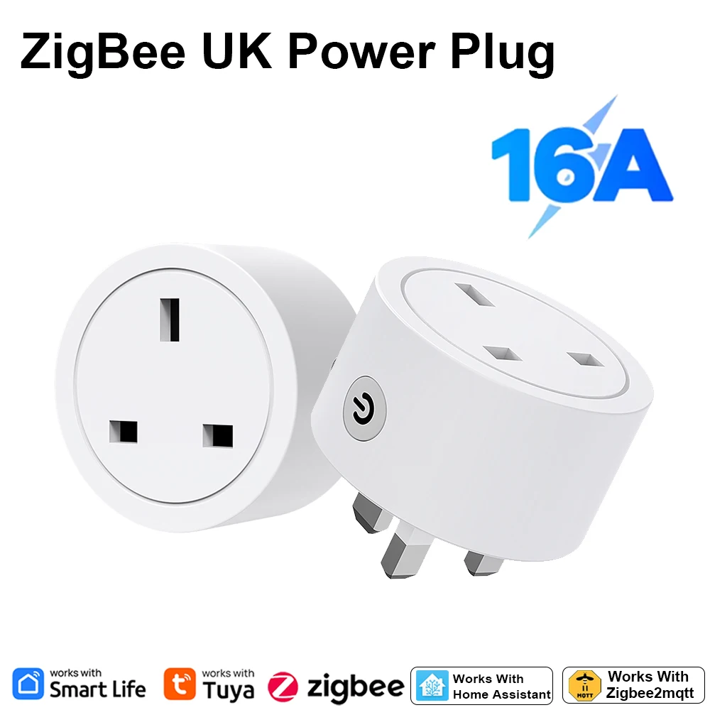 Smart Home Alexa - Tomada Inteligente Zigbee 16A (Padrão UK)