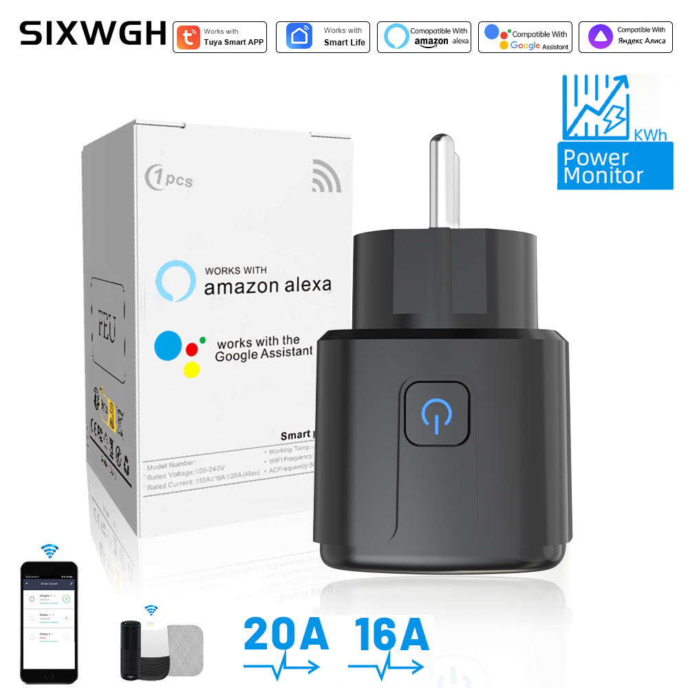 Smart Home Europe - Tomada Inteligente Tuya com Wi-Fi, Controle