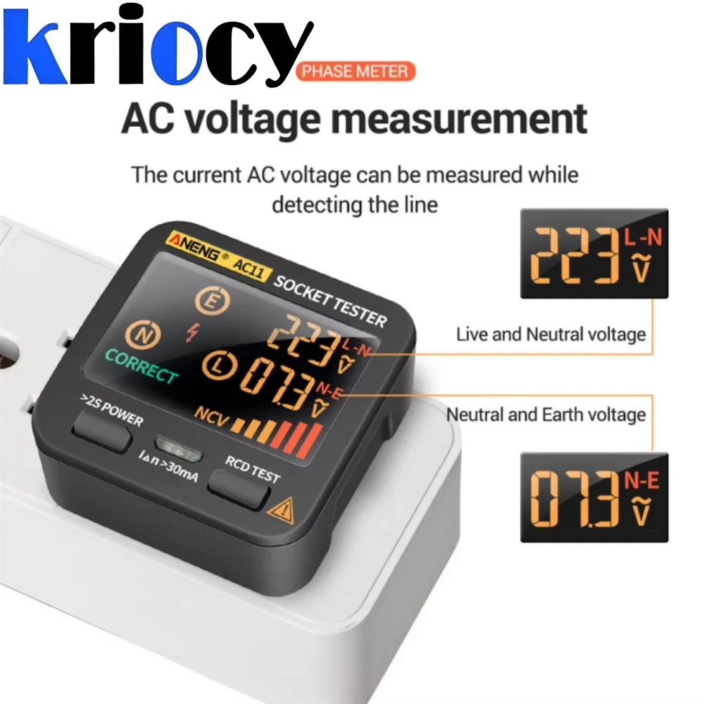 Smart Home Europe - ANENG-AC11 Digital Inteligente Tomada Tester, Teste