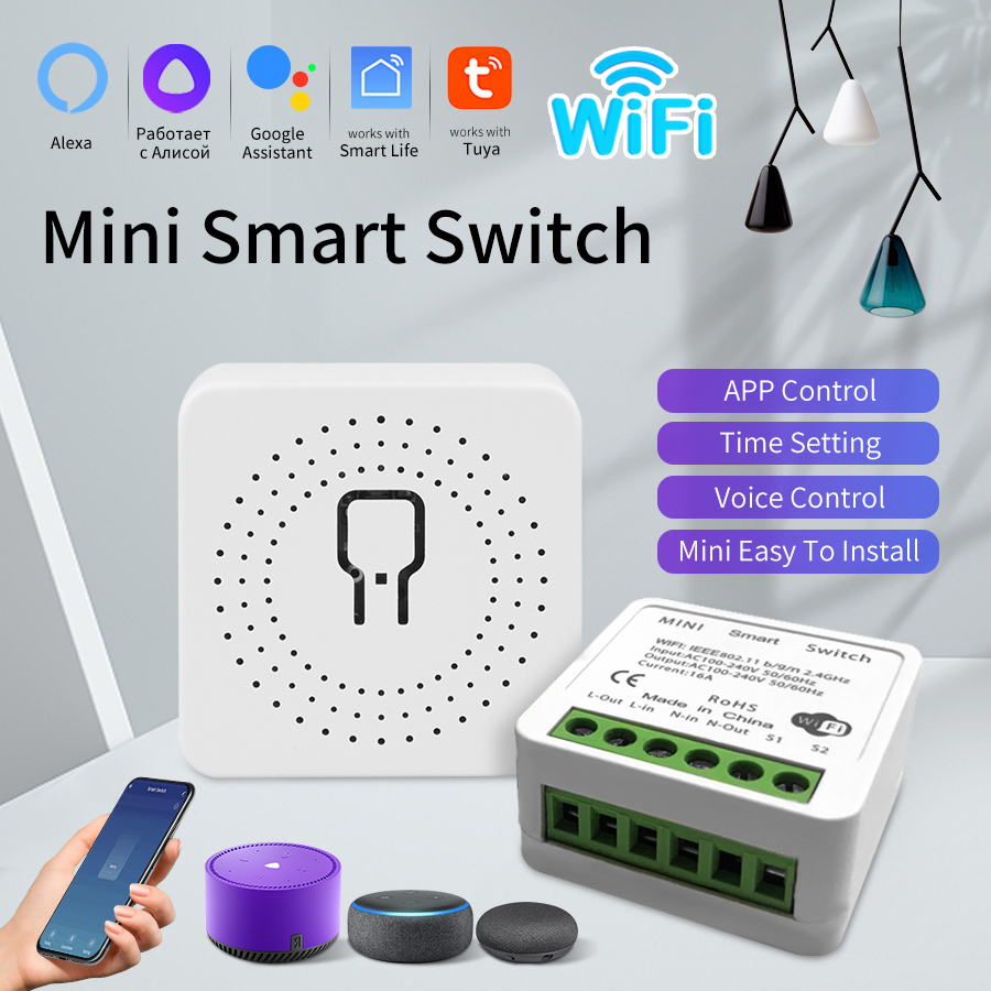 Smart Home Alexa - Interruptor Inteligente WiFi Tuya 16A 20A