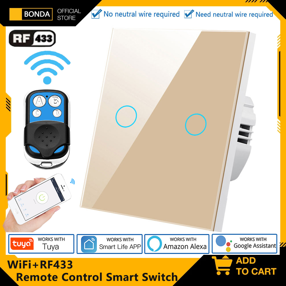 Smart Home Europe - Tuya ue wifi + rf433 interruptor