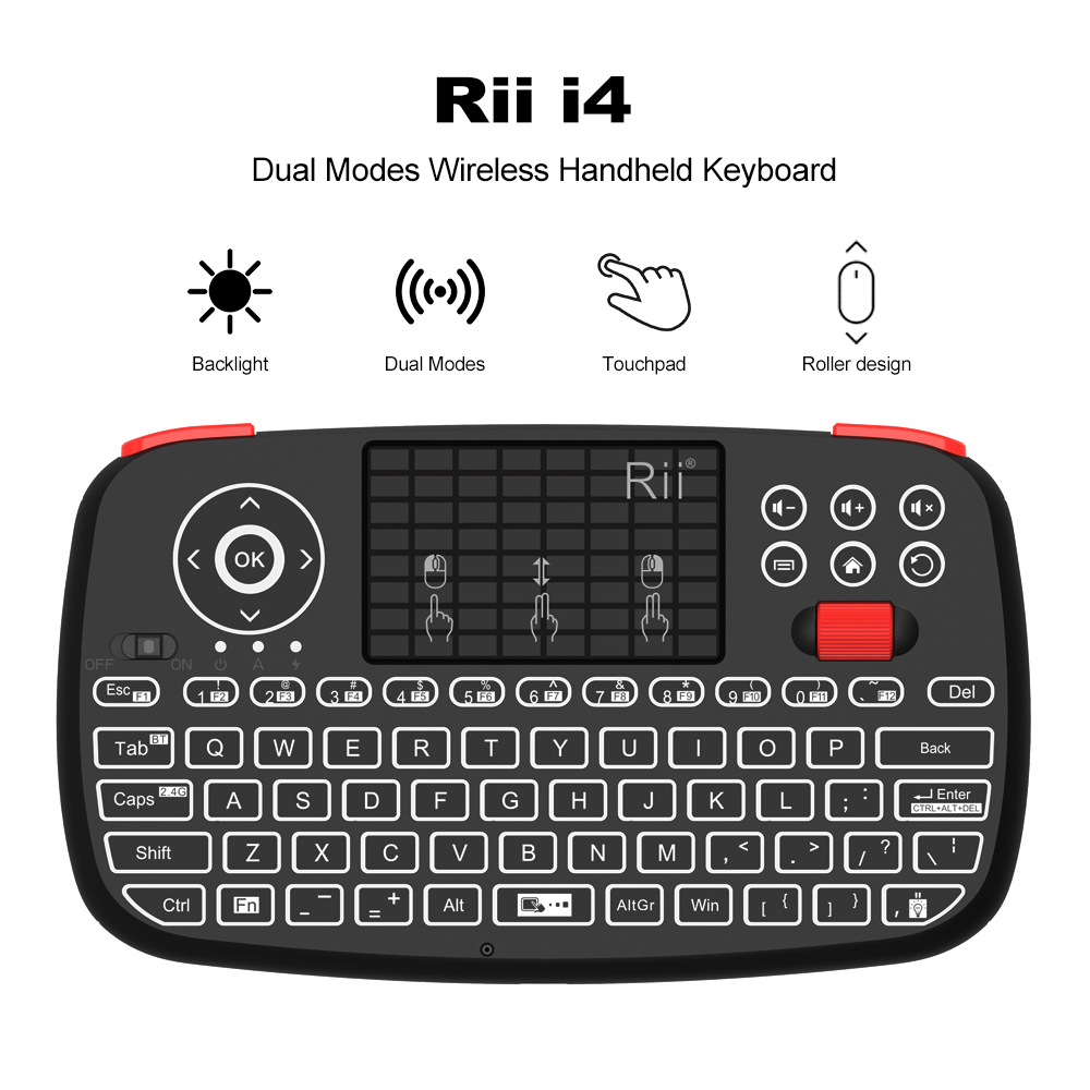 Smart Home Keyboard - Teclado sem fio Rii I4 Mini