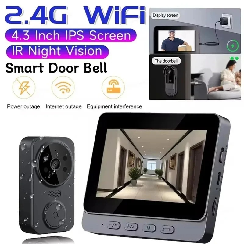 Campainha Inteligente WiFi 2.4 - Smart Home Video Doorbell Enhanced Security With Smart Doorbell avaliação e preço