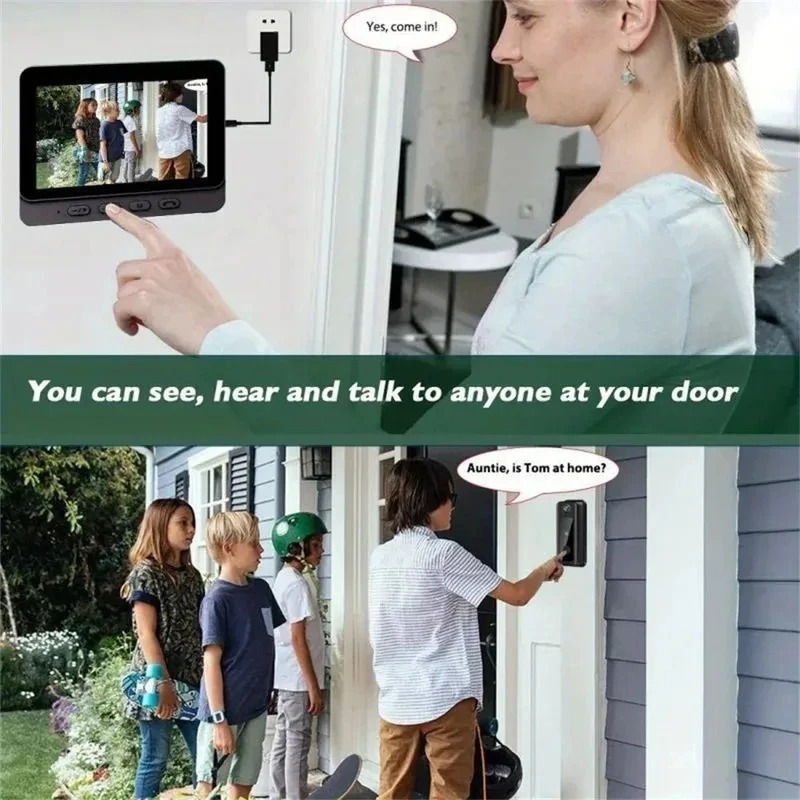 Campainha Inteligente WiFi 2.4 - Smart Home Video Doorbell Enhanced Security With Smart Doorbell avaliação e preço