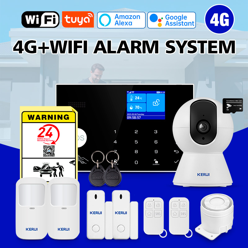 Kerui wifi + 4g alarme domésti - Smart Home Keyboard avaliação e preço