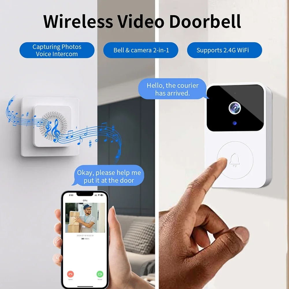 Wi fi câmera de vídeo campainh - Smart Home Video Doorbell Enhanced Security With Smart Doorbell avaliação e preço