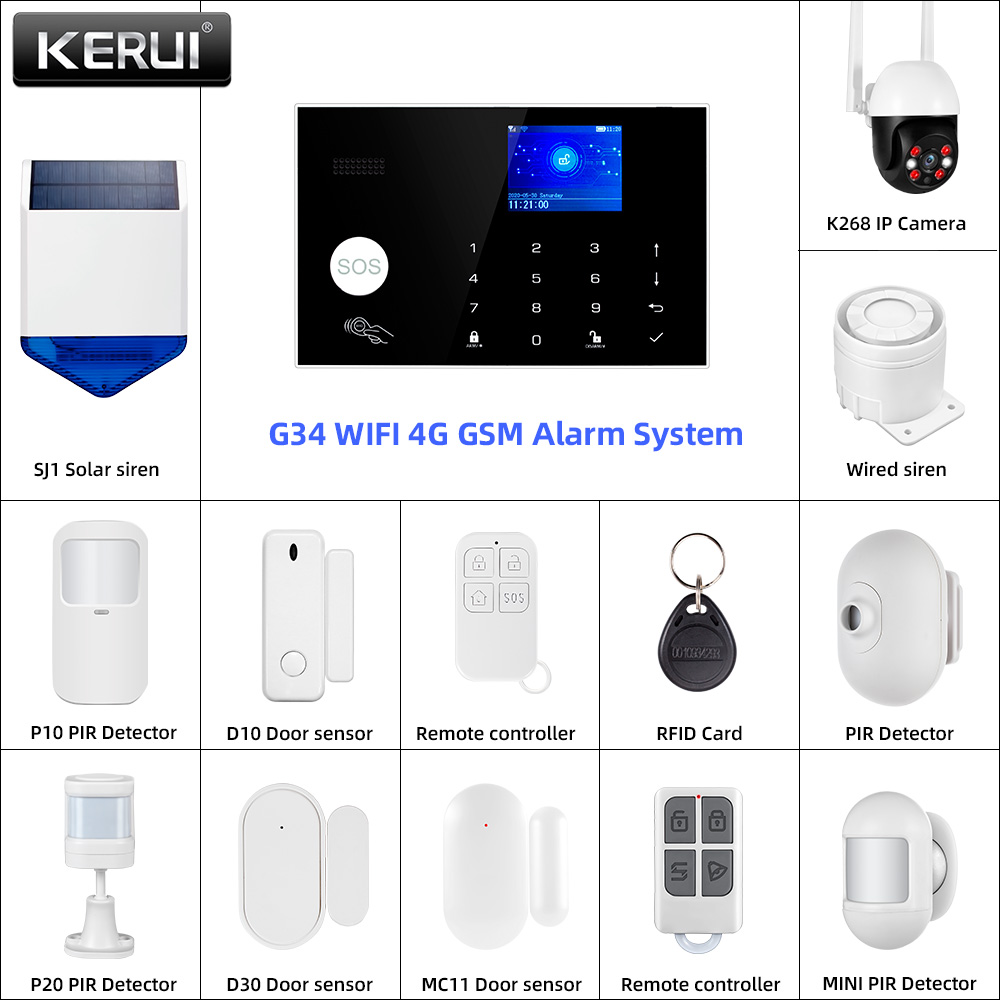 Kerui g34 4g wifi painel do si - Smart Home Keyboard avaliação e preço