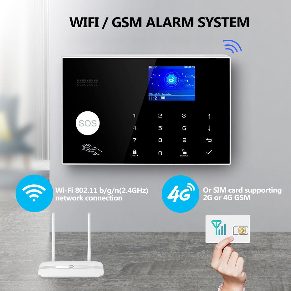 Kerui g34 4g wifi painel do si - Smart Home Keyboard avaliação e preço