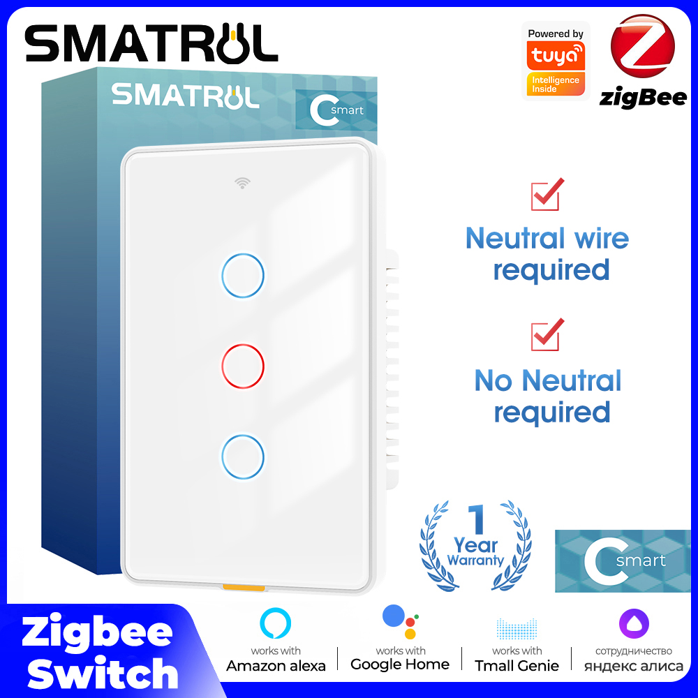 Tuya zigbee interruptor de toq - Smart Home Alexa avaliação e preço