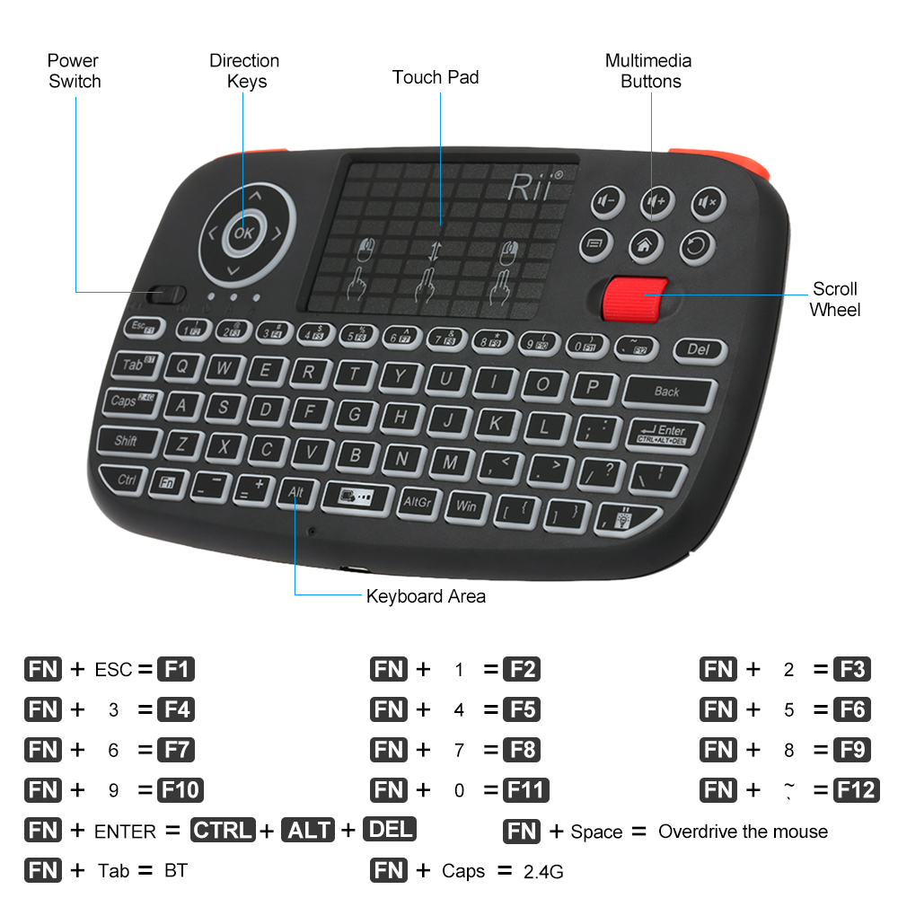 Teclado sem fio Rii I4 Mini BT - Smart Home Keyboard avaliação e preço