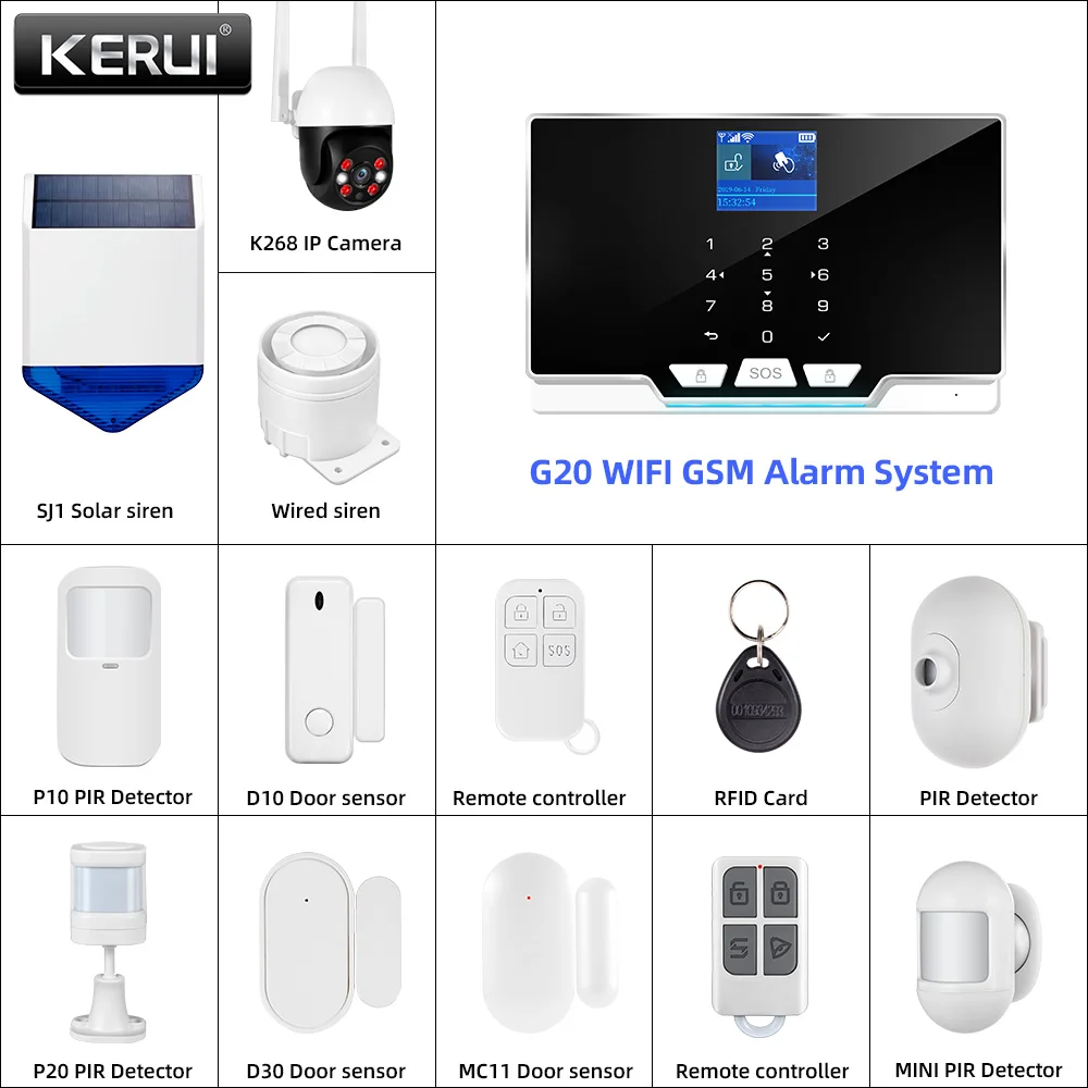 Kerui g20 wifi gsm painel de a - Smart Home Keyboard avaliação e preço